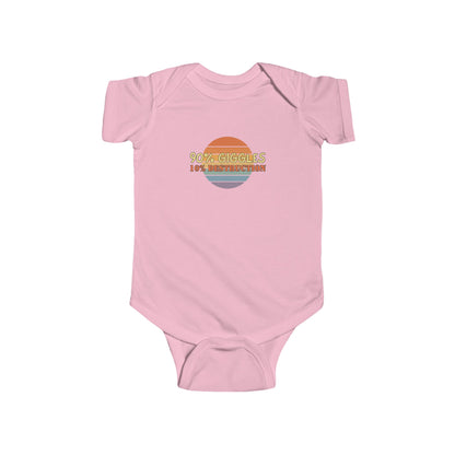 90% Giggles, 10% Destruction - Baby Bodysuit - on Chicago Sunset