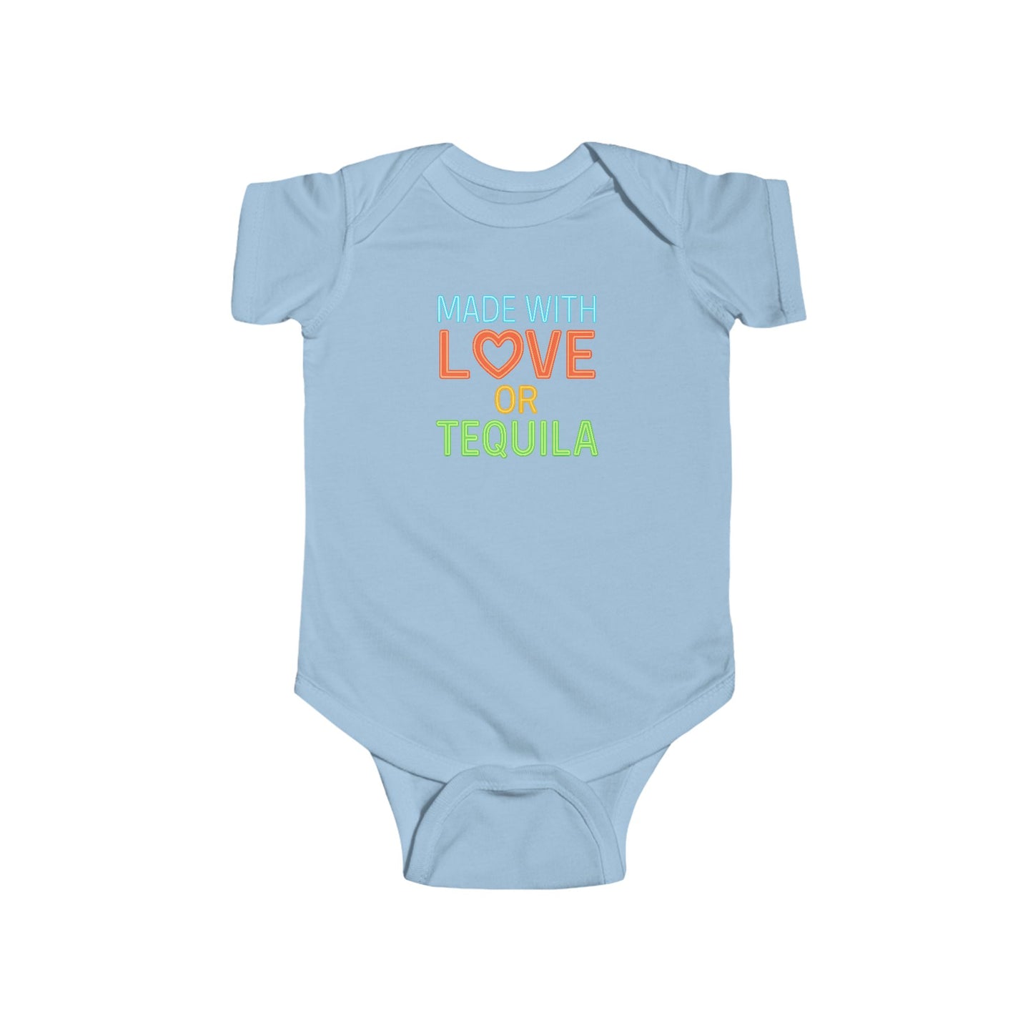 Made With Love, or Little Tequila - Baby Bodysuit - Neon Heart
