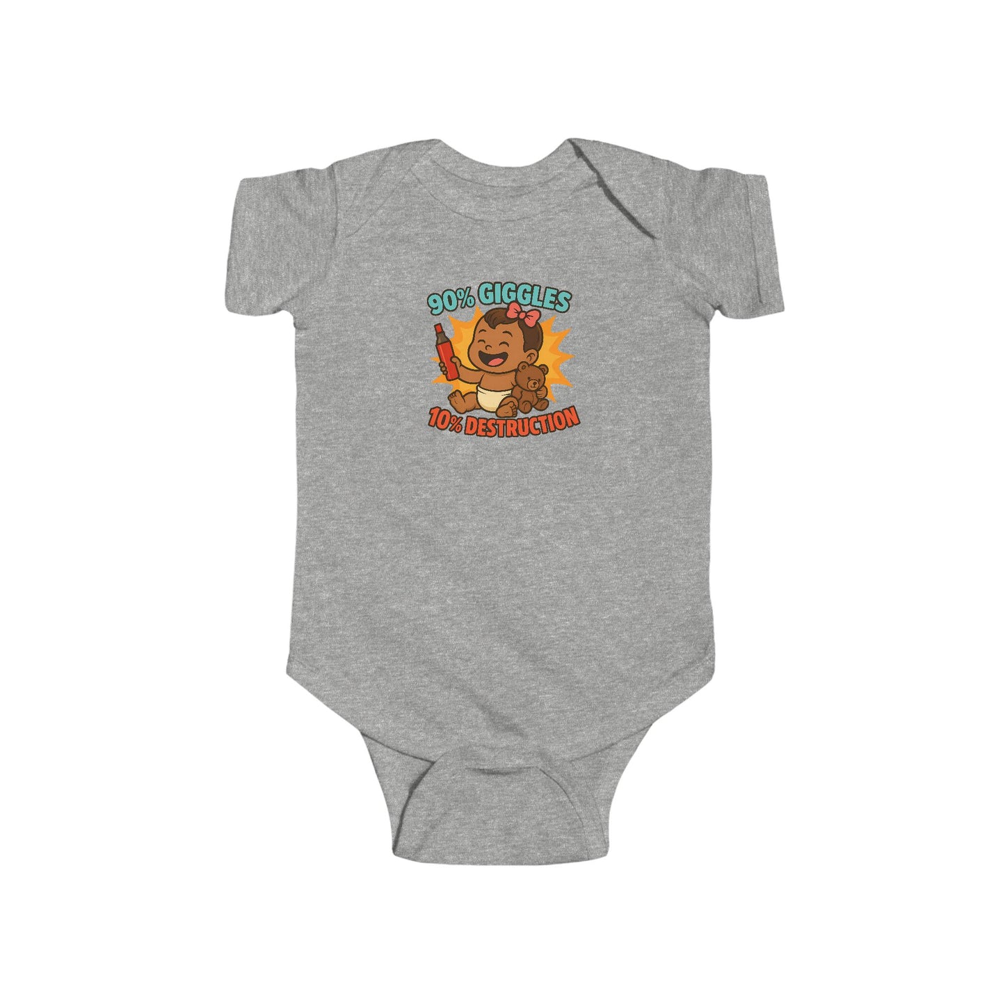 90% Giggles, 10% Destruction - Baby Bodysuit - Artist Lily