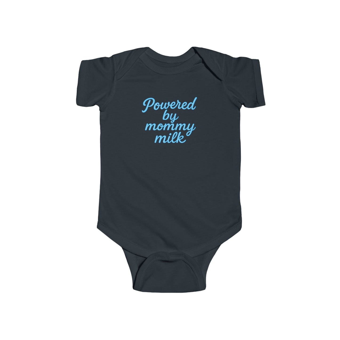 Powered by Mommy Milk -Baby Bodysuit - in Elegant Baby Blue