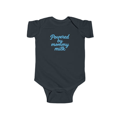 Powered by Mommy Milk -Baby Bodysuit - in Elegant Baby Blue