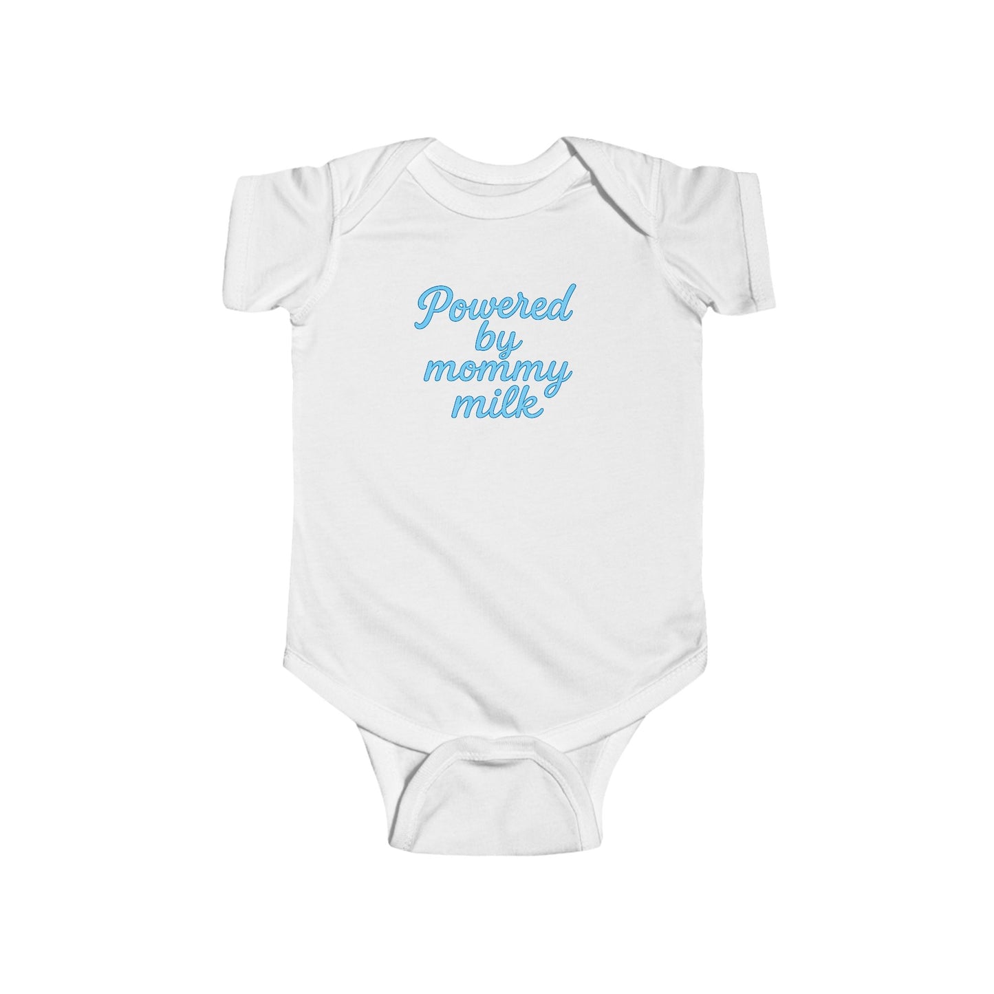 Powered by Mommy Milk -Baby Bodysuit - in Elegant Baby Blue