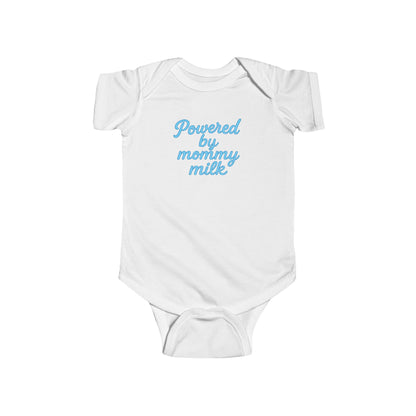 Powered by Mommy Milk -Baby Bodysuit - in Elegant Baby Blue