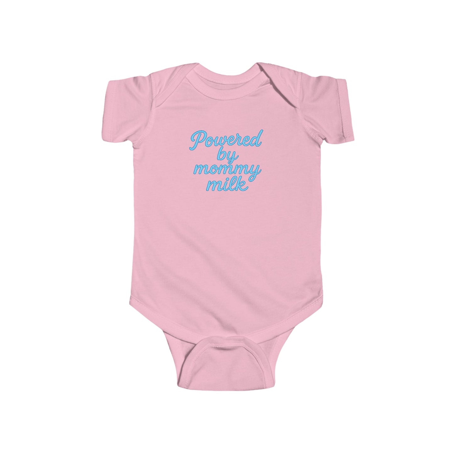 Powered by Mommy Milk -Baby Bodysuit - in Elegant Baby Blue
