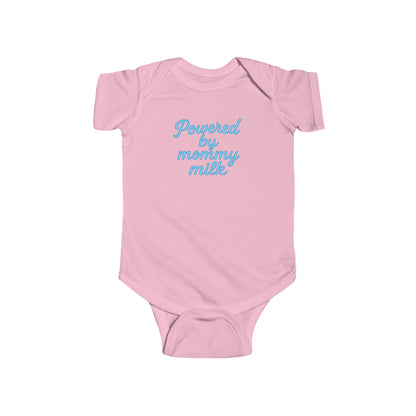 Powered by Mommy Milk -Baby Bodysuit - in Elegant Baby Blue