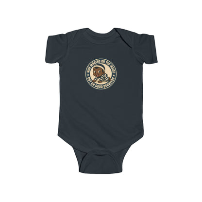 9 Months on the Inside, Out on Good Behavior - Baby Bodysuit - Vintage Stamp Jordan