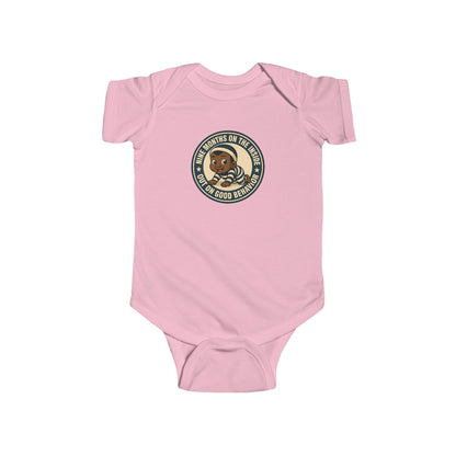 9 Months on the Inside, Out on Good Behavior - Baby Bodysuit - Vintage Stamp Jordan