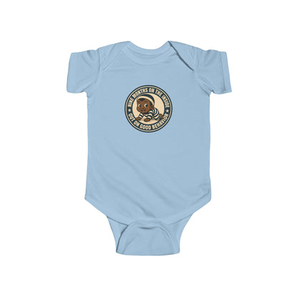 9 Months on the Inside, Out on Good Behavior - Baby Bodysuit - Vintage Stamp Jordan