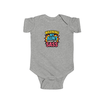 Warning, My Aunt Taught Me Sass - Baby Bodysuit - Explosive Sass
