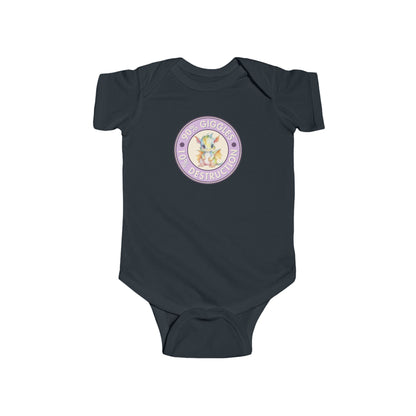 90% Giggles, 10% Destruction - Baby Bodysuit - Lavender Giggle Dragon