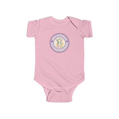 90% Giggles, 10% Destruction - Baby Bodysuit - Lavender Giggle Dragon