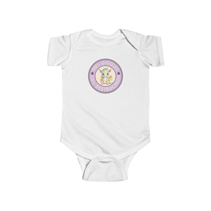 90% Giggles, 10% Destruction - Baby Bodysuit - Lavender Giggle Dragon