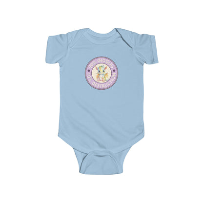 90% Giggles, 10% Destruction - Baby Bodysuit - Lavender Giggle Dragon