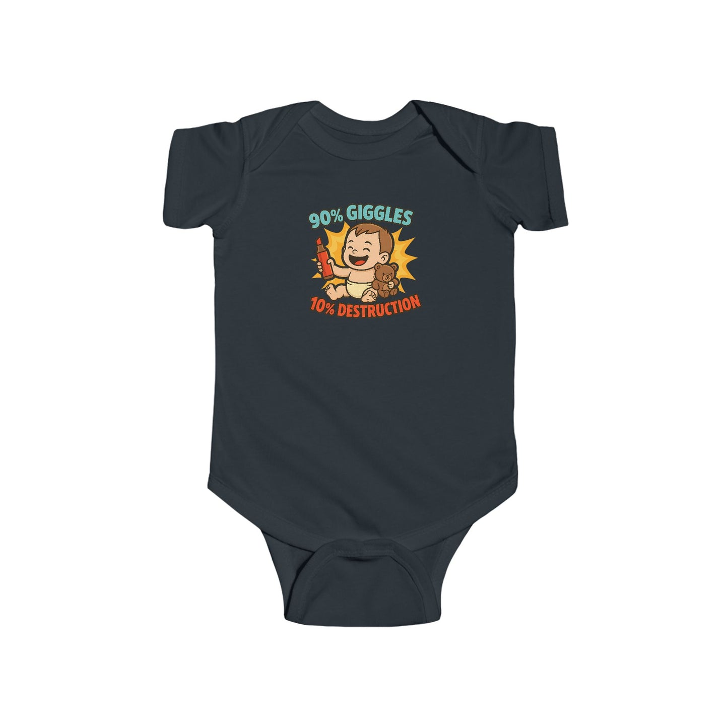 90% Giggles, 10% Destruction - Baby Bodysuit - Artist Jack