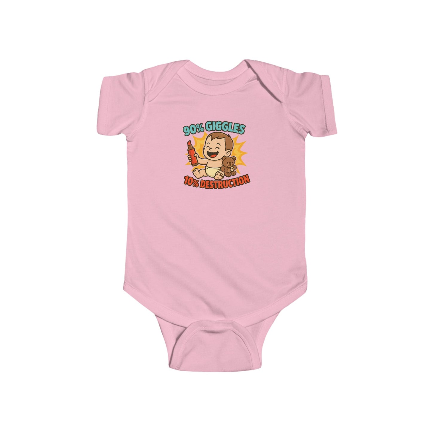 90% Giggles, 10% Destruction - Baby Bodysuit - Artist Jack