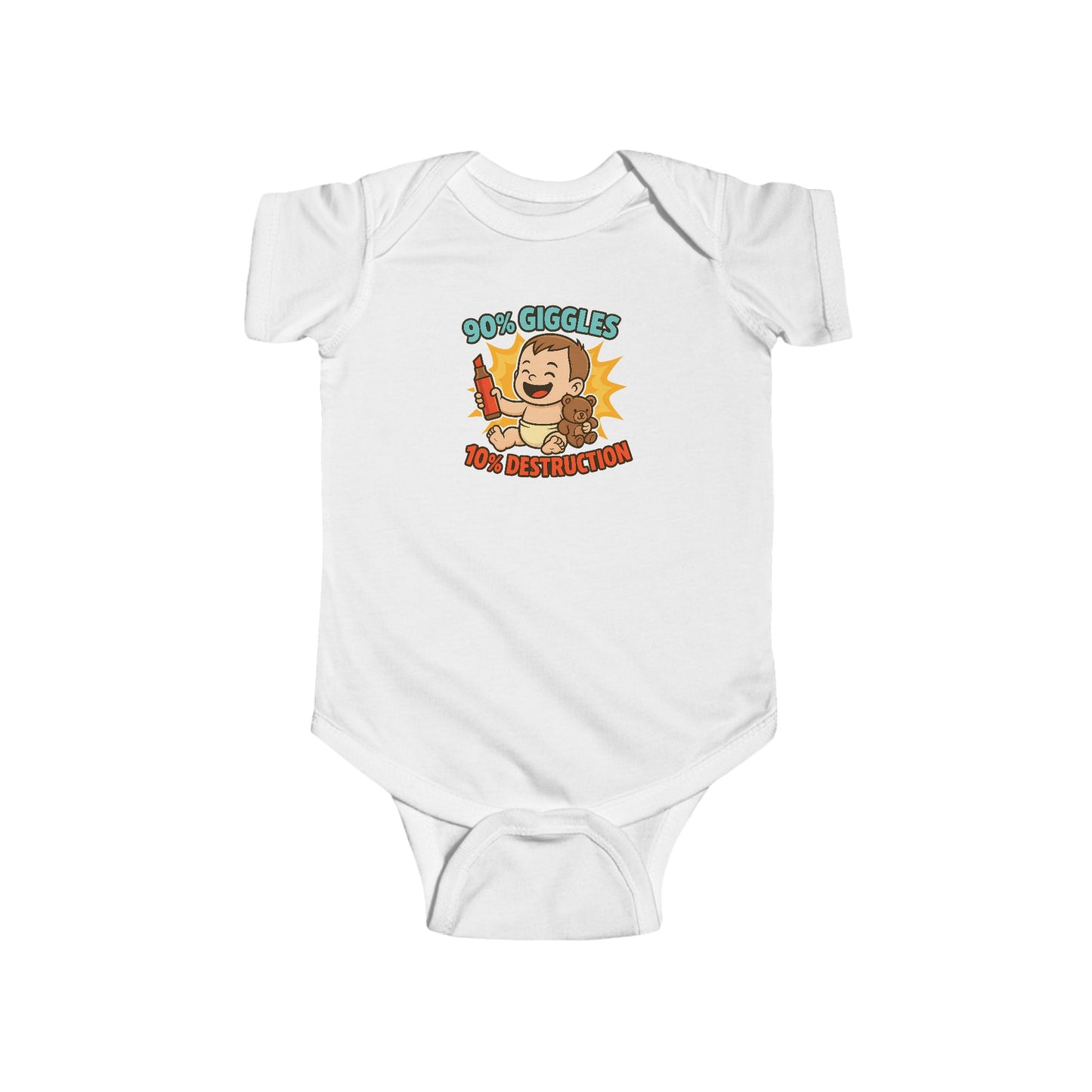90% Giggles, 10% Destruction - Baby Bodysuit - Artist Jack