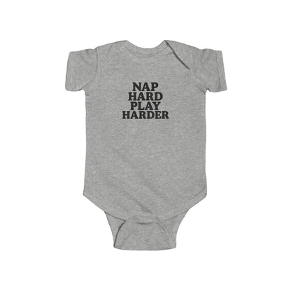 Nap Hard, Play Harder - Baby Bodysuit - Serious Play