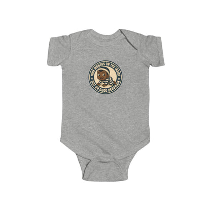 9 Months on the Inside, Out on Good Behavior - Baby Bodysuit - Vintage Stamp Jordan