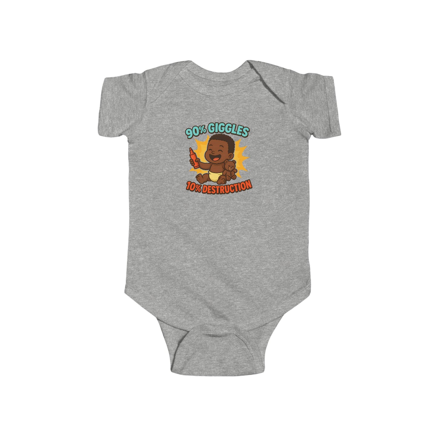 90% Giggles, 10% Destruction - Baby Bodysuit - Artist Jordan