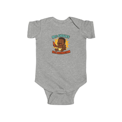 90% Giggles, 10% Destruction - Baby Bodysuit - Artist Jordan
