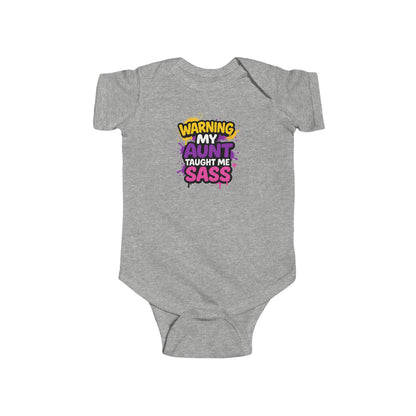 Warning, My Aunt Taught Me Sass - Baby Bodysuit - Street Graffiti
