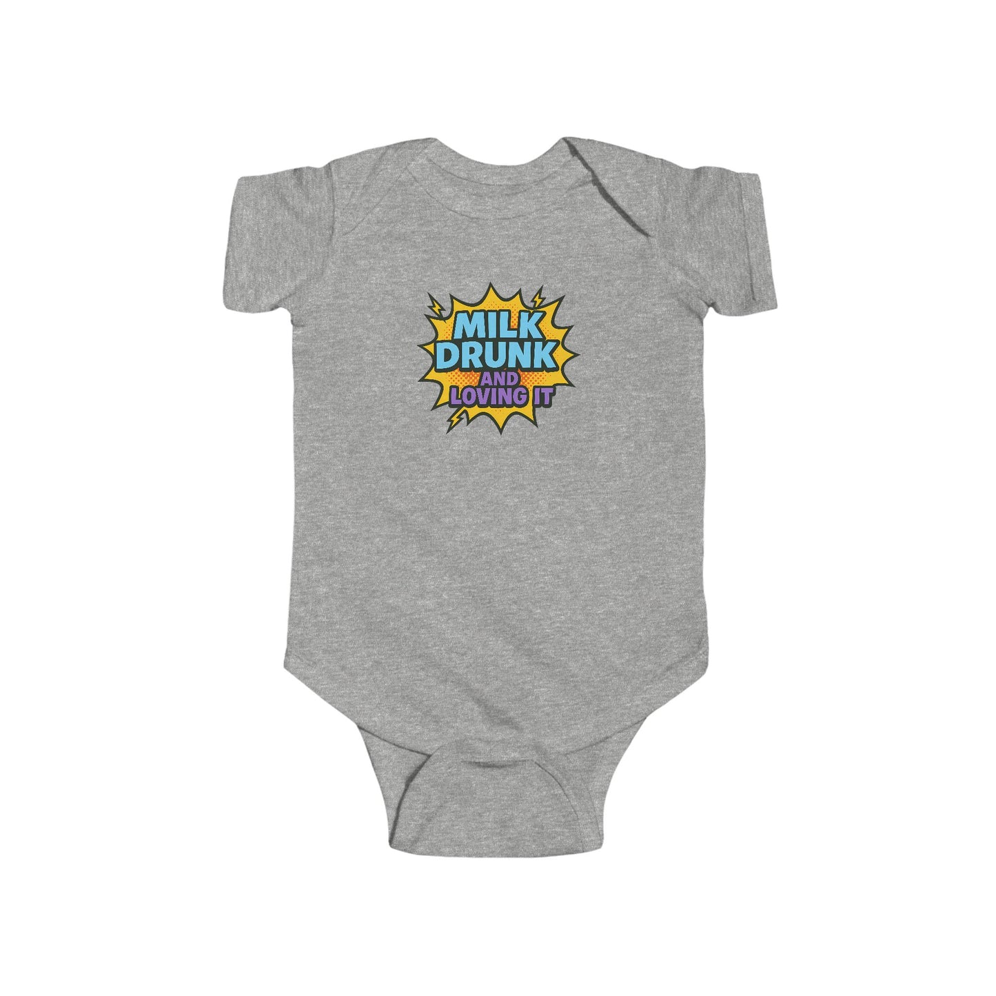 Milk Drunk and Loving It - Baby Bodysuit - Comically Blue