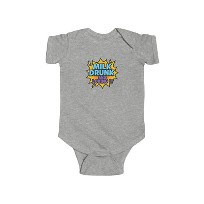 Milk Drunk and Loving It - Baby Bodysuit - Comically Blue