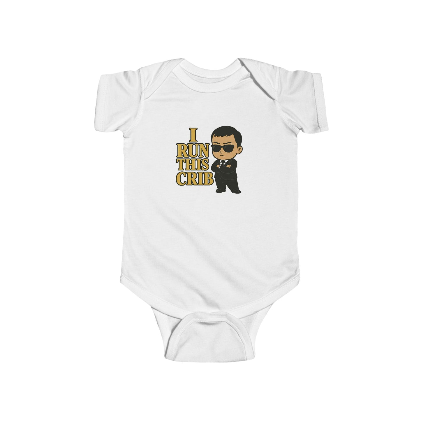 I Run This Crib - Baby Bodysuit - Boss Adam