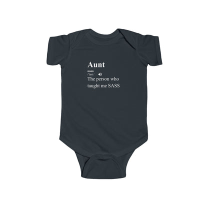 Warning, My Aunt Taught Me Sass - Baby Bodysuit - Definitively
