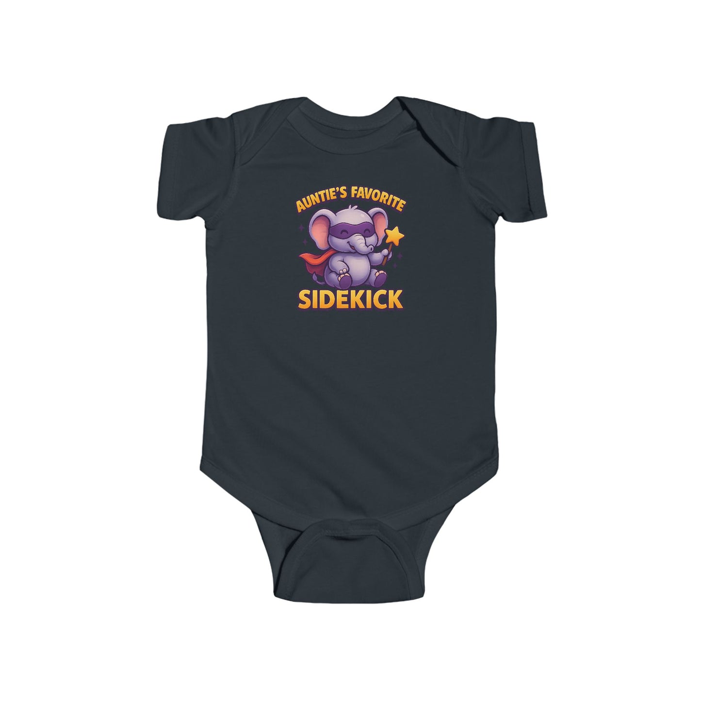 Auntie's Favorite Sidekick - Baby Bodysuit - Super Elephant