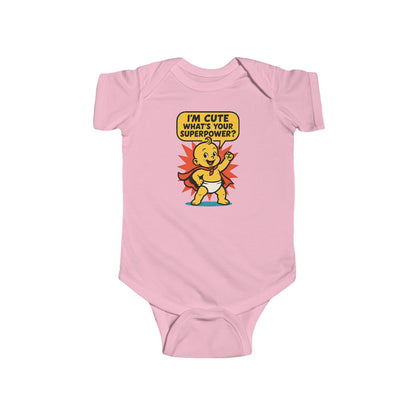 I'm Cute, What's Your Superpower? - Baby Bodysuit - Vintage Hero