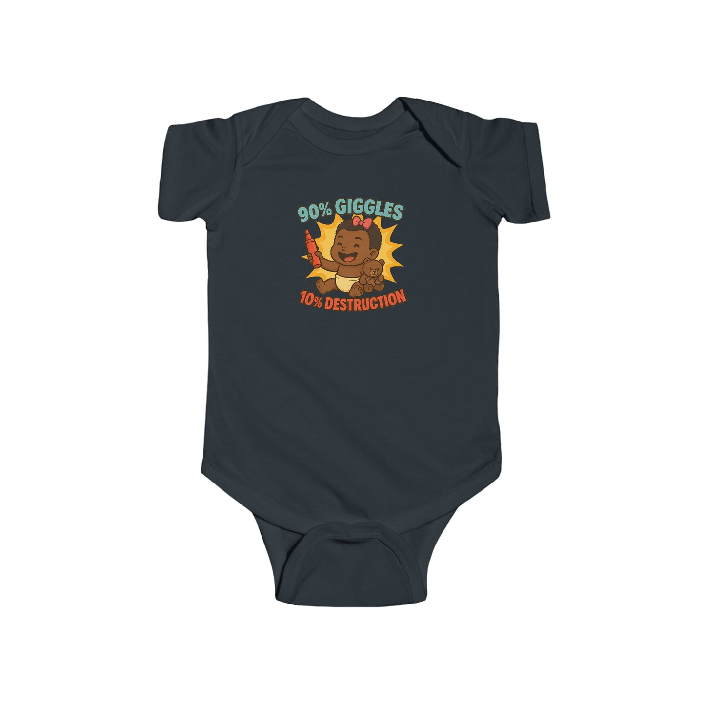 90% Giggles, 10% Destruction - Baby Bodysuit - Artist Eva