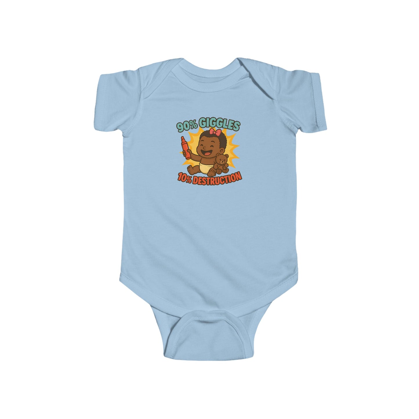 90% Giggles, 10% Destruction - Baby Bodysuit - Artist Eva