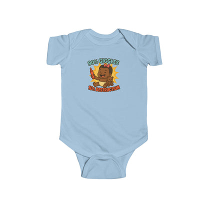 90% Giggles, 10% Destruction - Baby Bodysuit - Artist Eva