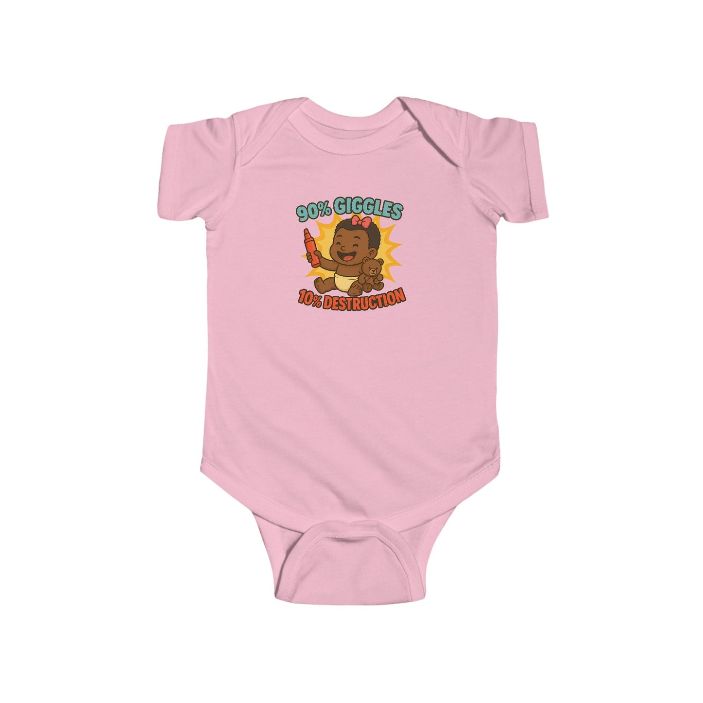 90% Giggles, 10% Destruction - Baby Bodysuit - Artist Eva