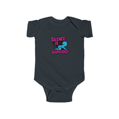 Silence is Suspicious - Baby Bodysuit - I Didn't Do It with Blue Baby