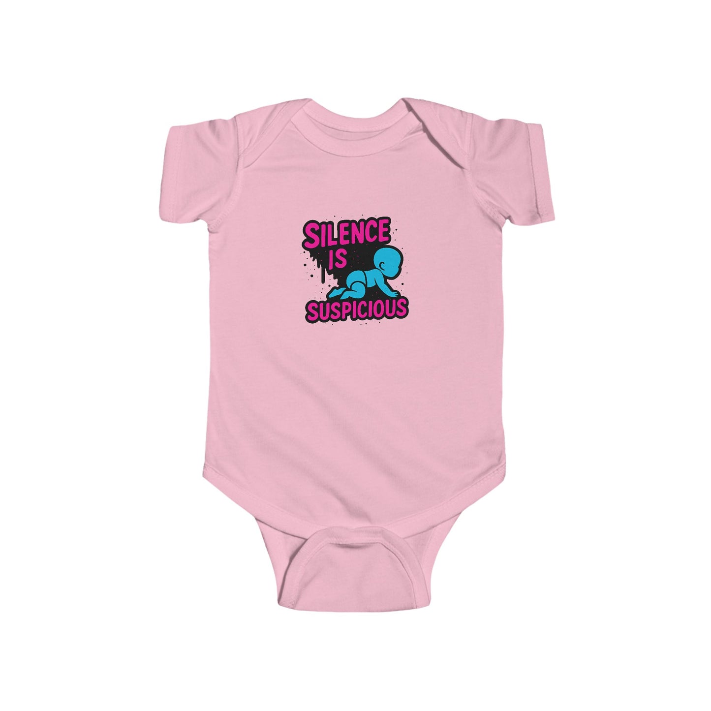 Silence is Suspicious - Baby Bodysuit - I Didn't Do It with Blue Baby