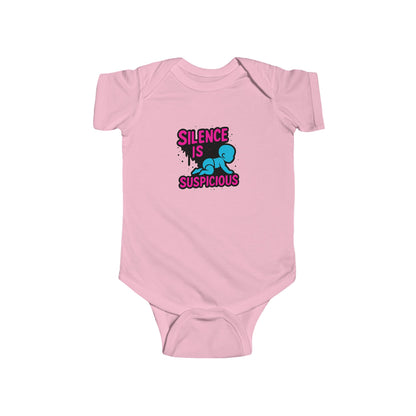 Silence is Suspicious - Baby Bodysuit - I Didn't Do It with Blue Baby