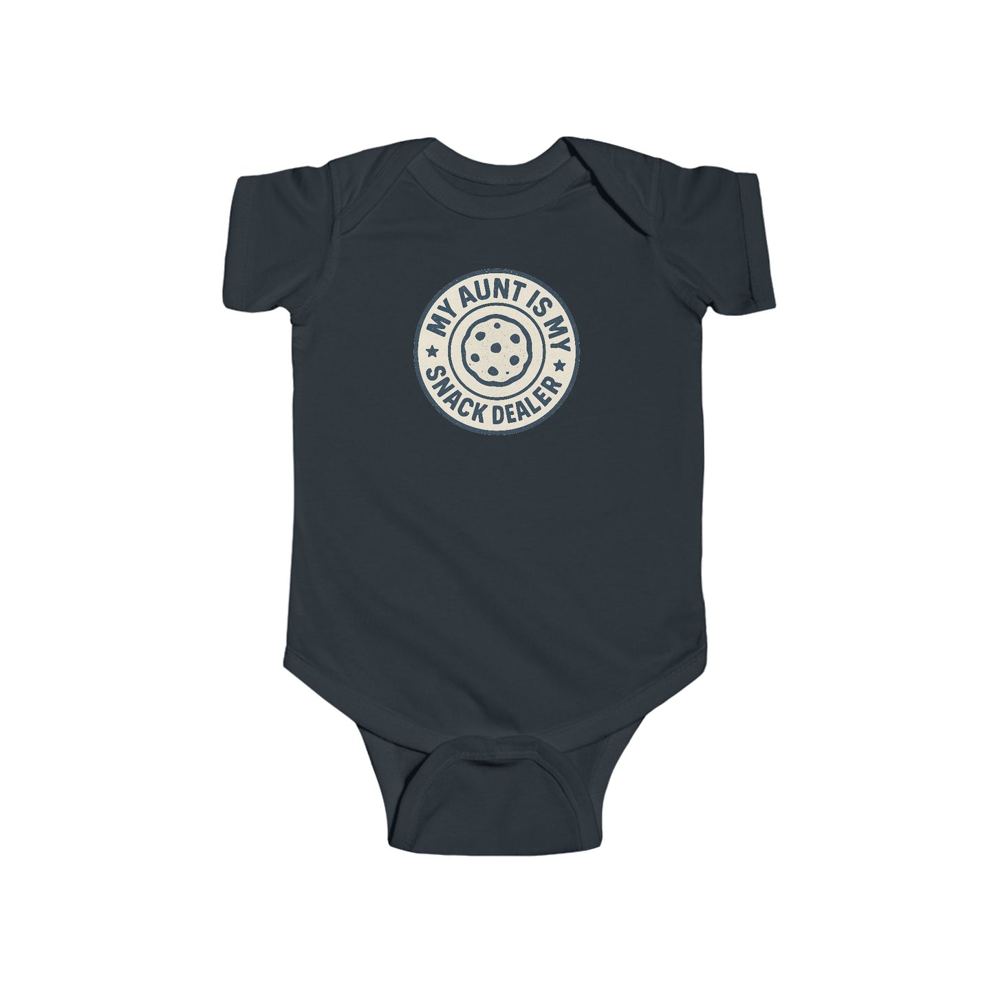My Aunt is My Personal Snack Dealer - Baby Bodysuit - Vintage Blue Stamp