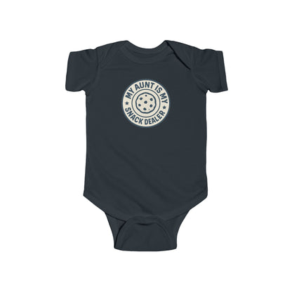 My Aunt is My Personal Snack Dealer - Baby Bodysuit - Vintage Blue Stamp