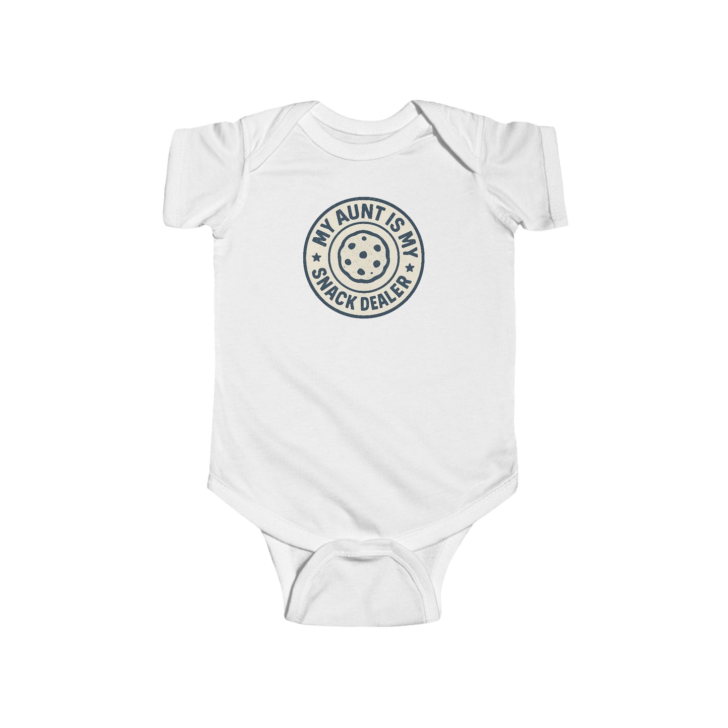 My Aunt is My Personal Snack Dealer - Baby Bodysuit - Vintage Blue Stamp