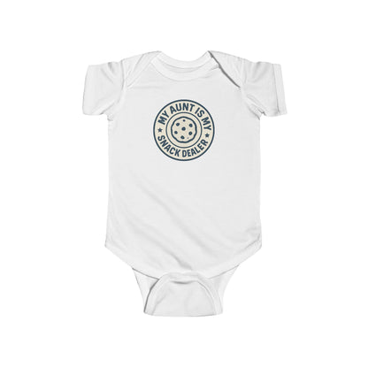 My Aunt is My Personal Snack Dealer - Baby Bodysuit - Vintage Blue Stamp