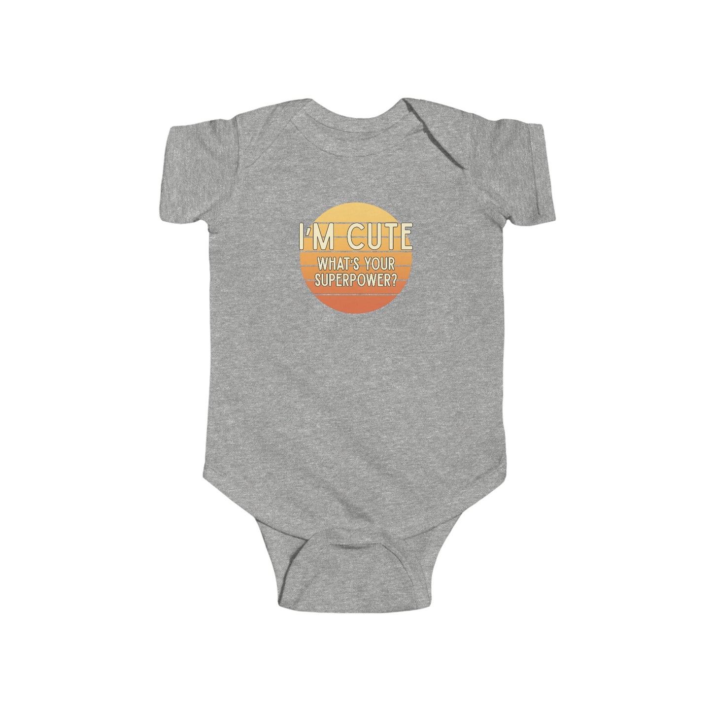 I'm Cute, What's Your Superpower? - Baby Bodysuit - on Key West Sunset