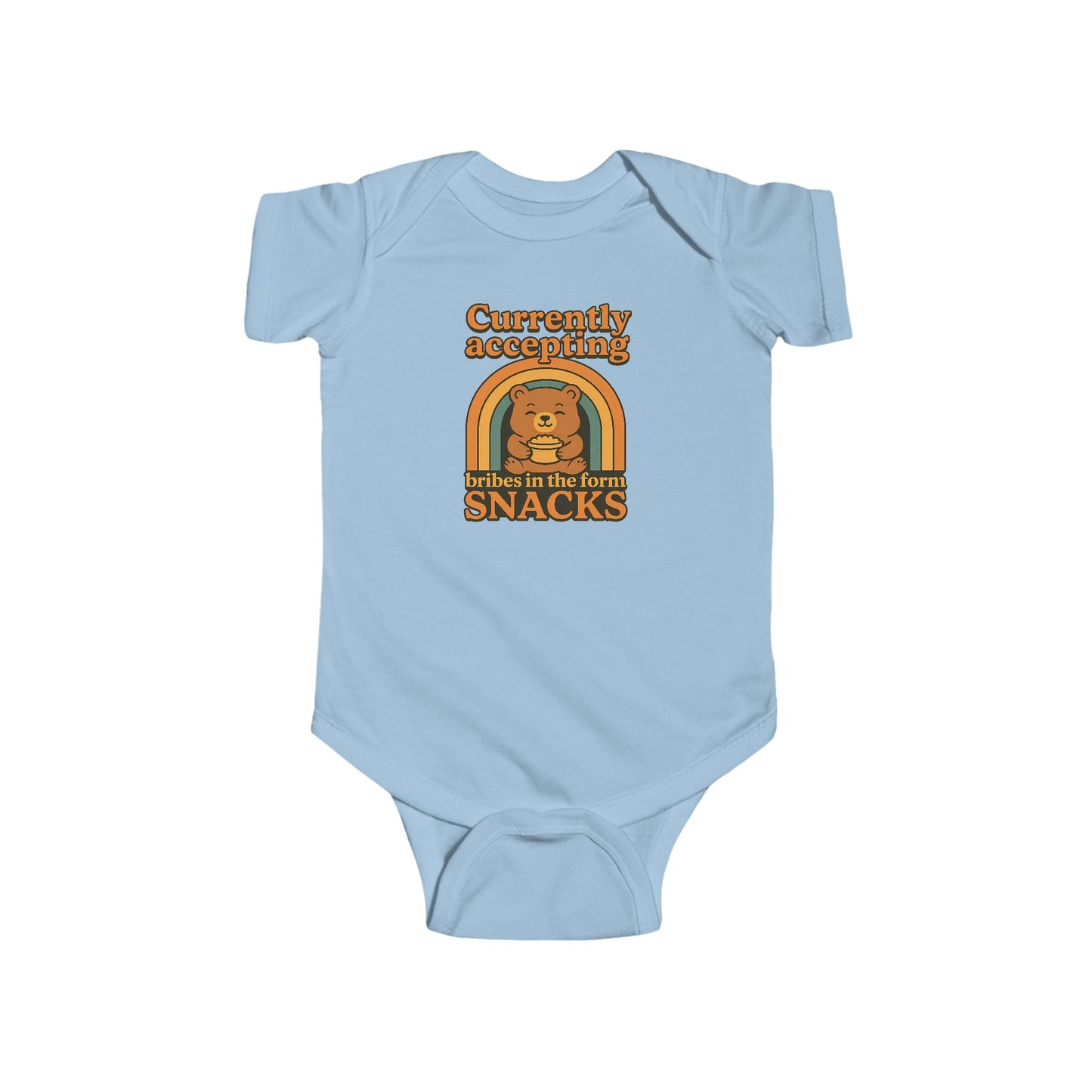 Currently Accepting Bribes in the Form of Snacks - Baby Bodysuit - Happy Bear