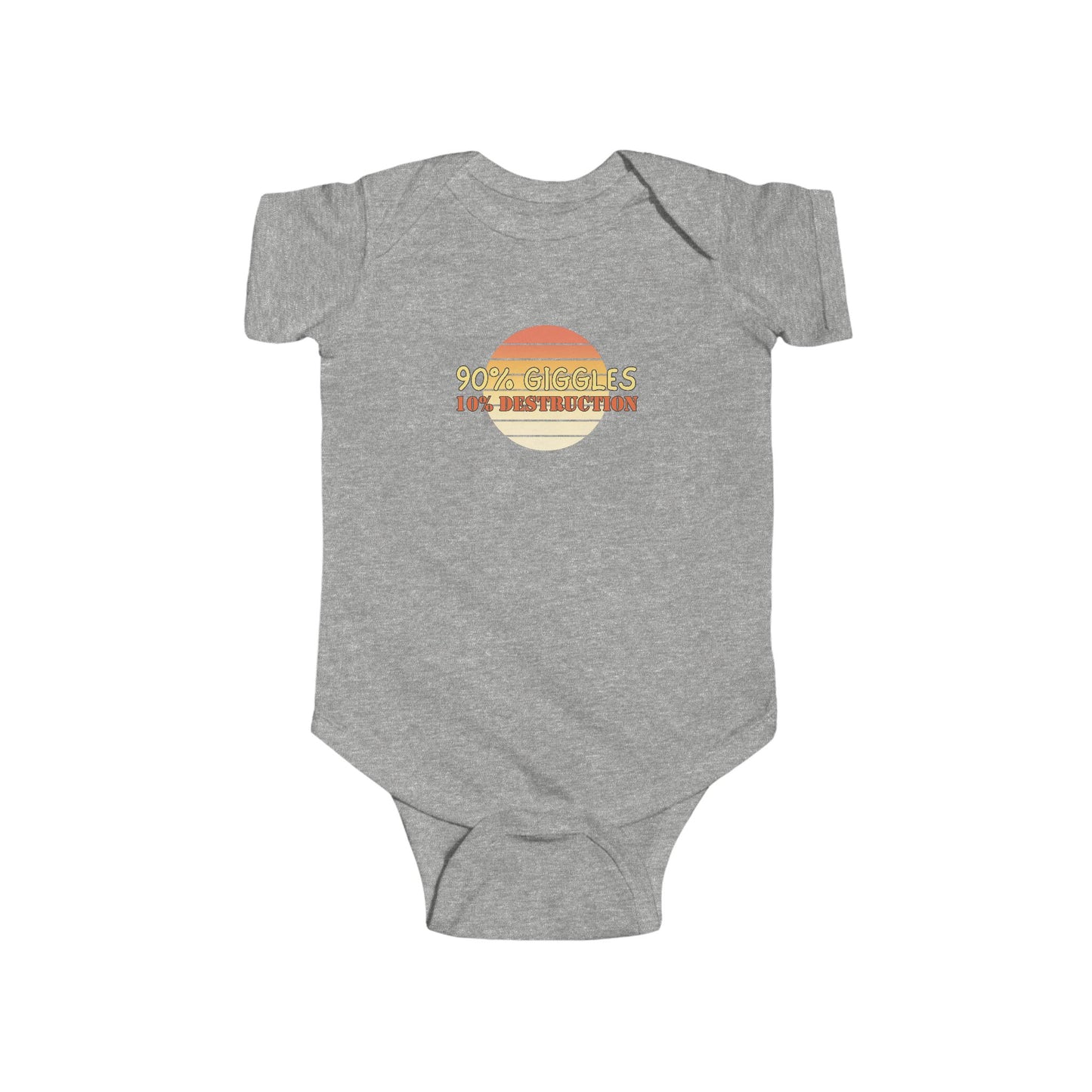 90% Giggles, 10% Destruction - Baby Bodysuit - on Santa Fe Sunset