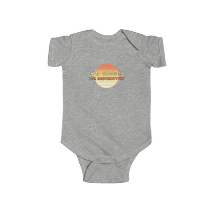 90% Giggles, 10% Destruction - Baby Bodysuit - on Santa Fe Sunset