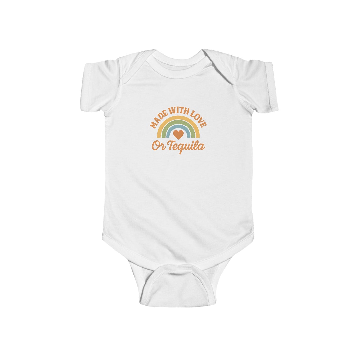 Made With Love, or Tequila - Baby Bodysuit - Retro Rainbow