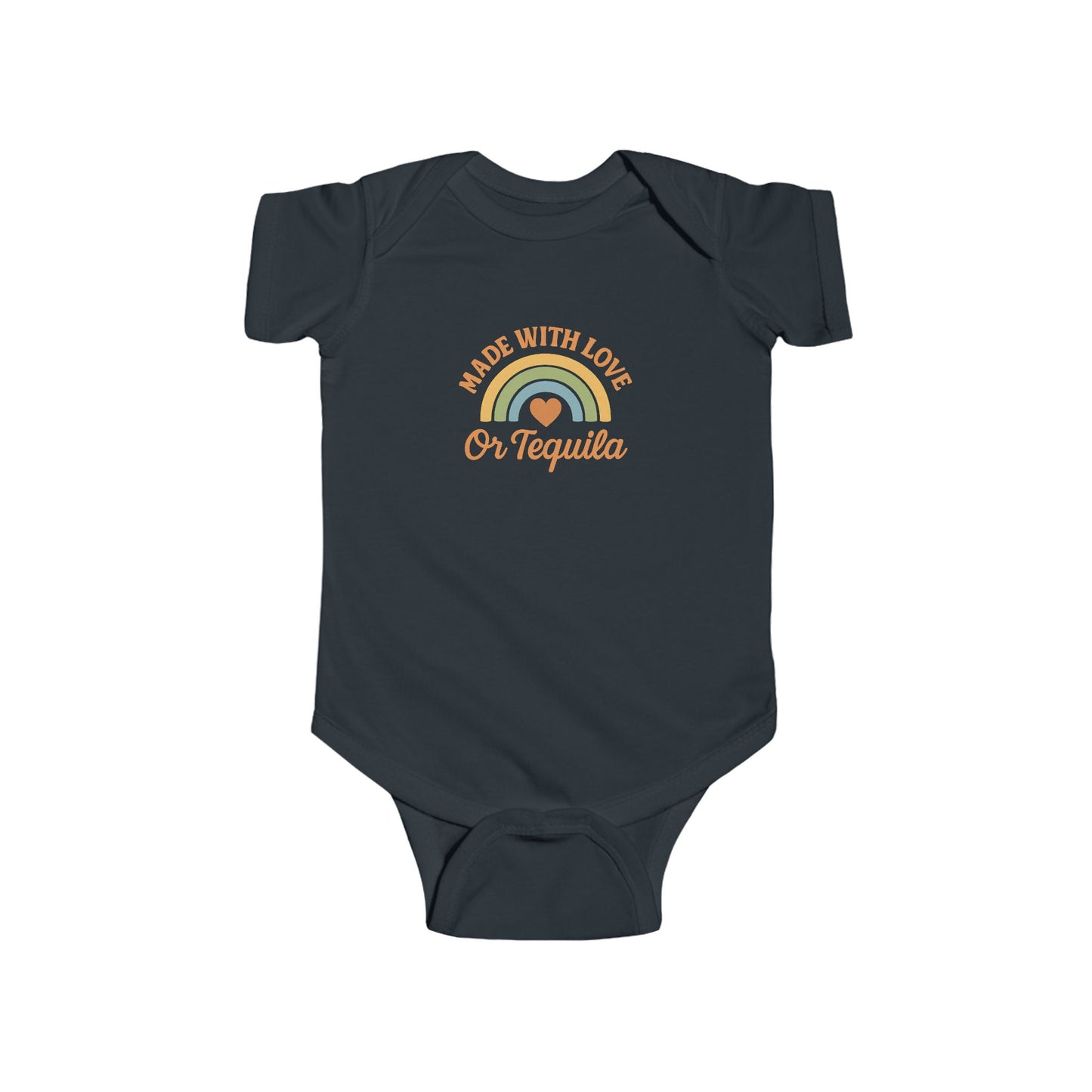Made With Love, or Tequila - Baby Bodysuit - Retro Rainbow