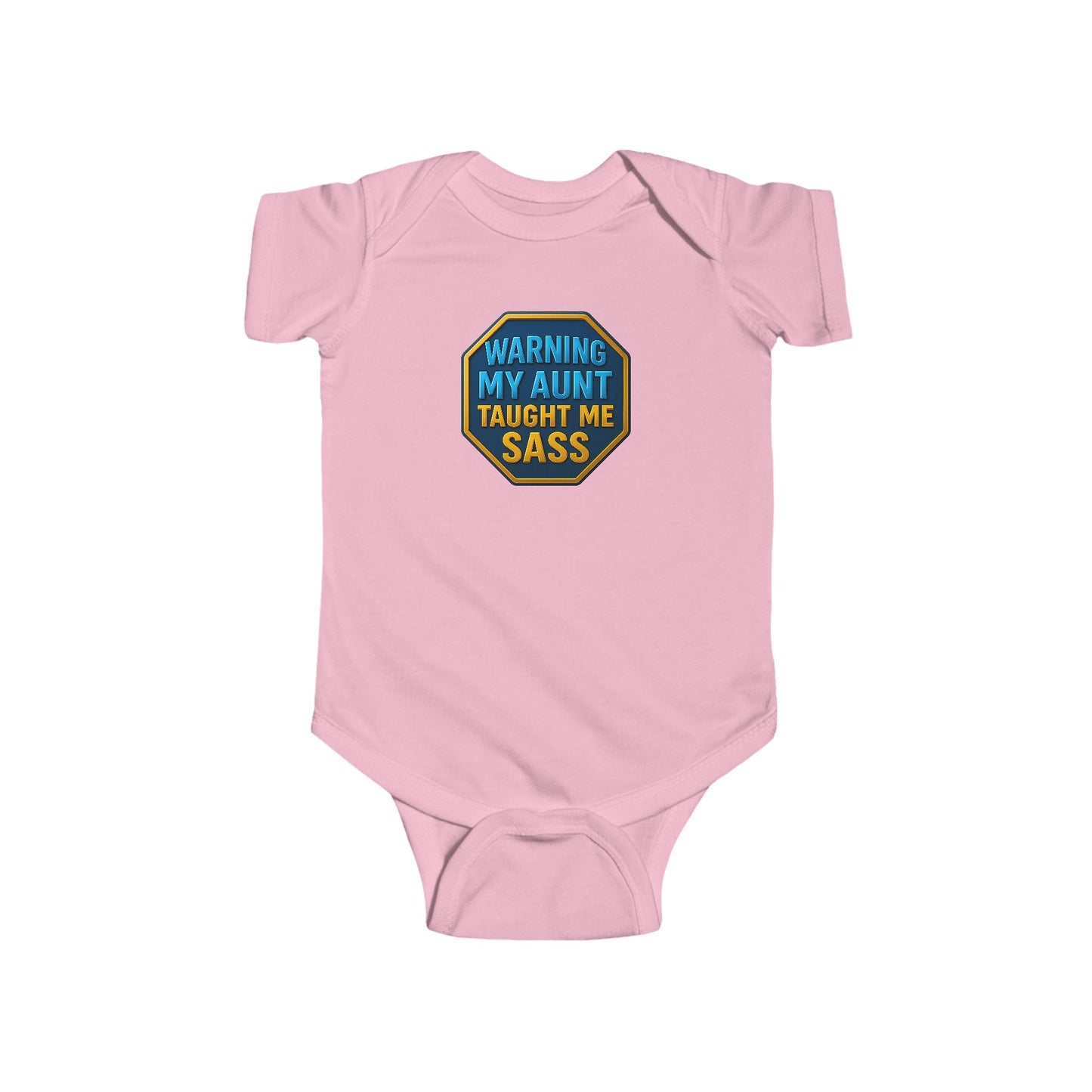 Warning, My Aunt Taught Me Sass - Baby Bodysuit - Blue Sass