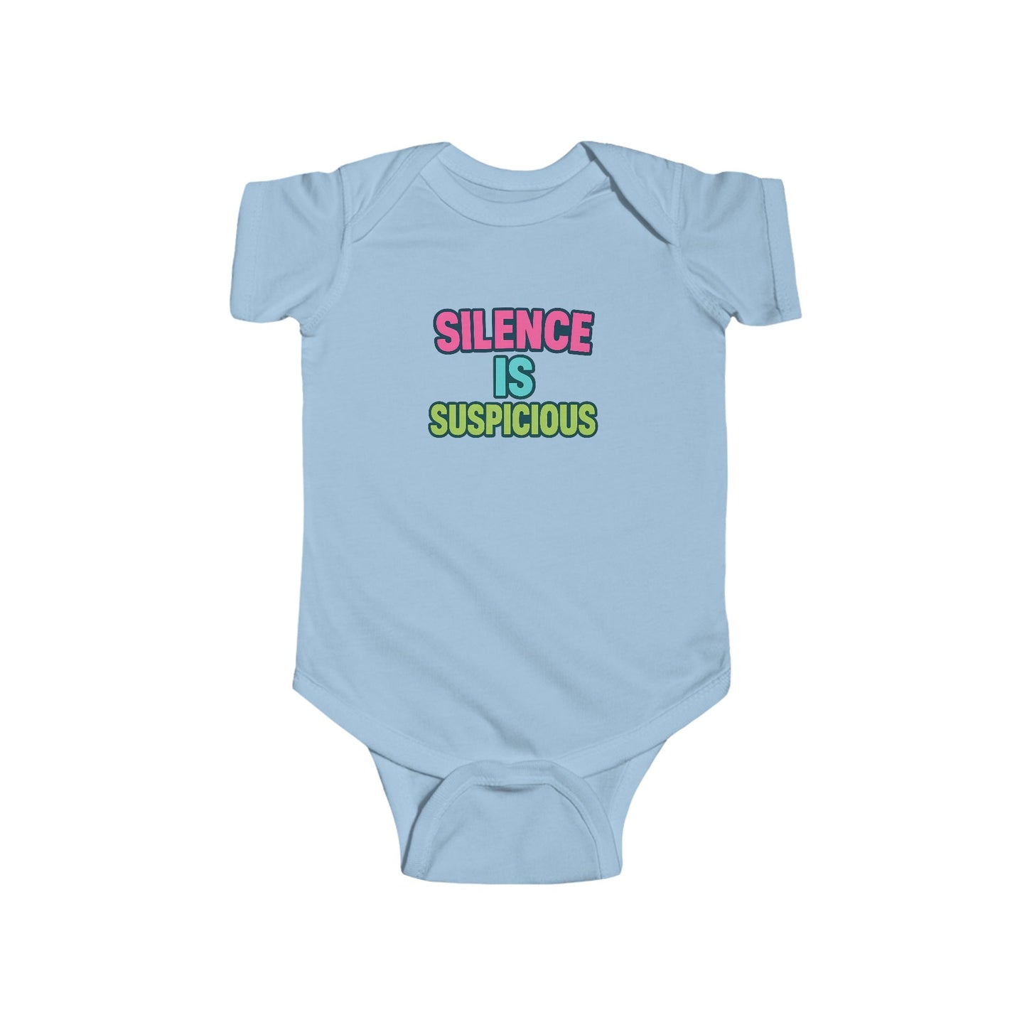 Silence is Suspicious - Baby Bodysuit - Bold Silence